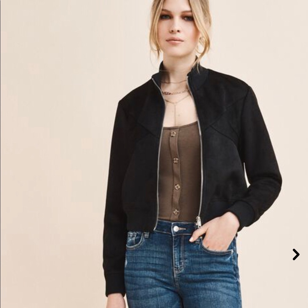 Dynamite Suede Bomber Jacket